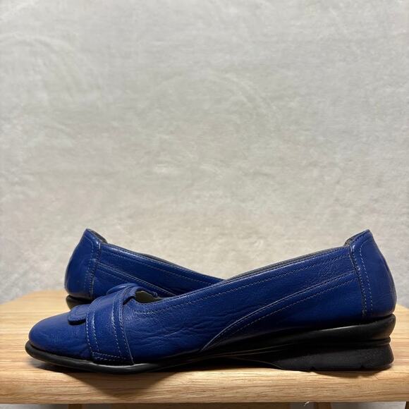 Aerosoles Royal Blue Leather Rasberry Button Ballet Flats Womens Size 8M - Picture 7 of 11